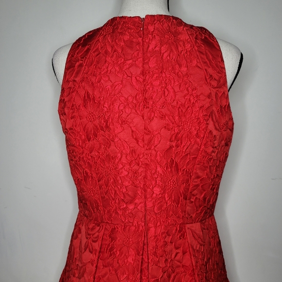CARMEN MARC VALVO red floral holiday evening dress - Picture 6 of 8